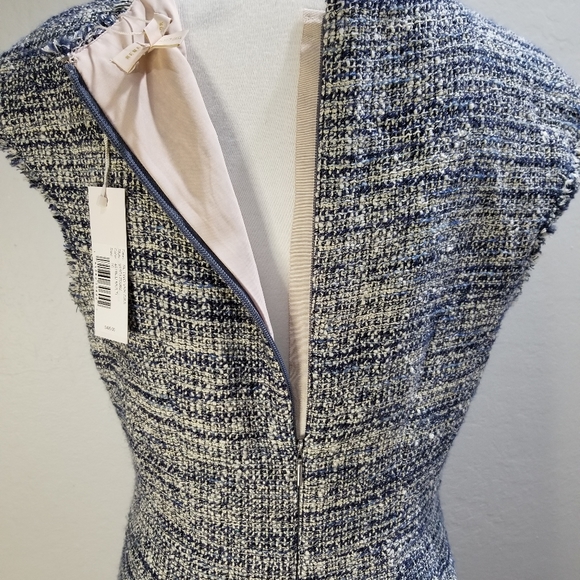 Rebecca Taylor Tweed v-neck A-line mini dress 10 - Picture 11 of 12